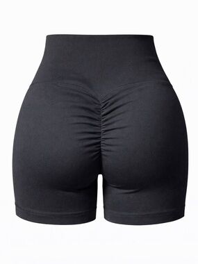 NWT Yogalicious Black High-Waist Scrunch Enhanced Bootie Athletic Short Shorts
